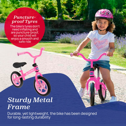 Kinder Laufrad 2–5 Jahre, verstellbarer Sattel & Lenker, Pink